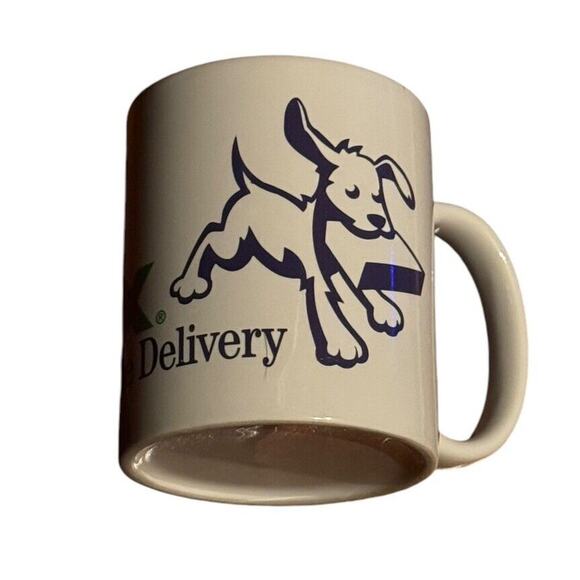 FedEx Home Delivery With Dog Coffee Cup Mug Authentic VTG Kitchen 90’s (?) - Picture 1 of 6